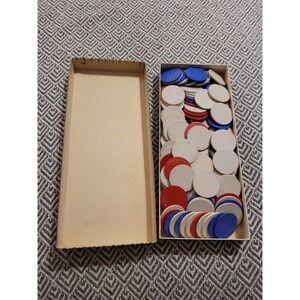 Vintage 1940s Clay Poker Chips- U.S. Anchor- Red White And Blue
